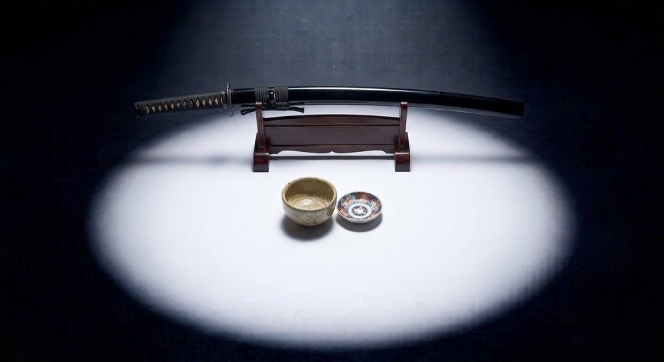 日本刀・茶碗・伊万里の小皿